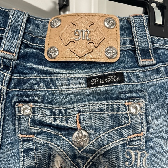 Miss Me Distressed Blue Denim Jean Shorts - Picture 7 of 7